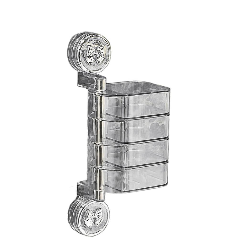 Wall Mounted Suction Cup Rotating Jewelry Box Plastic Hairpin Jewelry Display Rack for Home