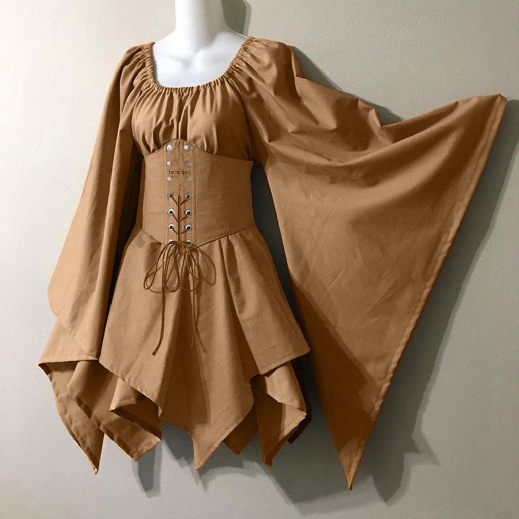 Renaissance Medieval Long-Sleeved Women's Festival Dress