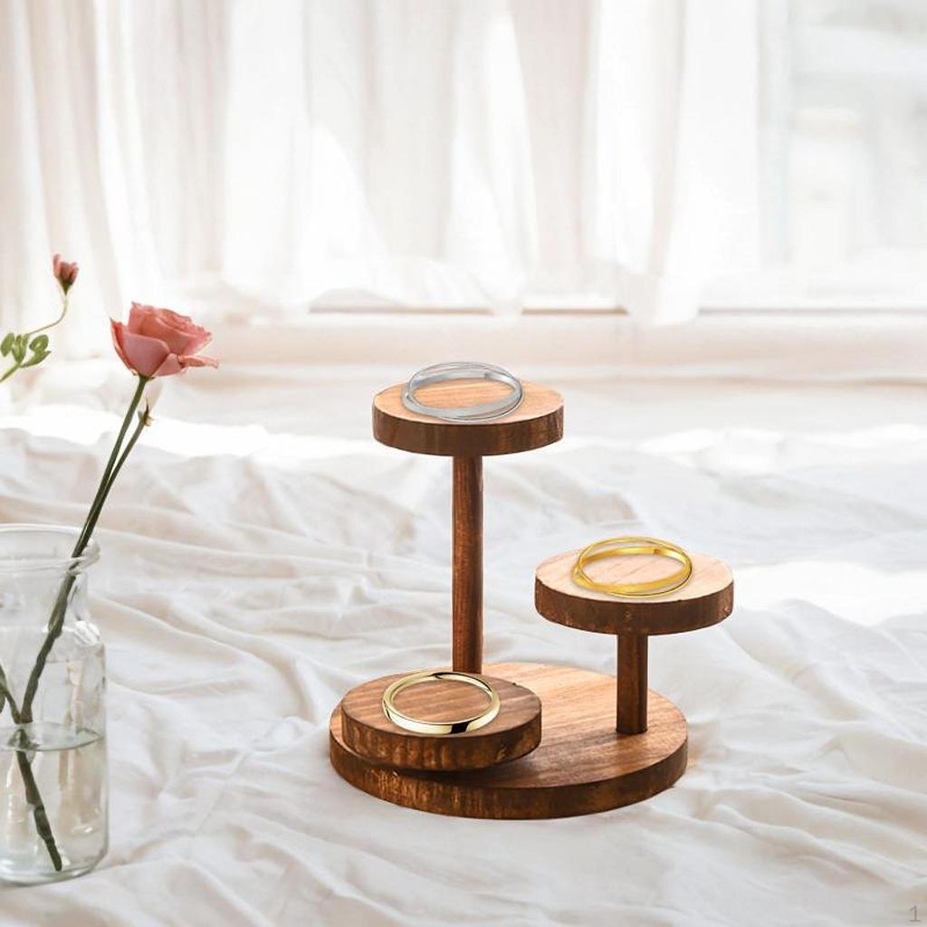 Wood Cake Stand Cupcake Tower Countertop Display Shelf Lightweight Sturdy Tiered Wooden Plant