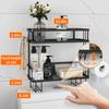 Bathroom Organizers and Storage,2-Tier Over Toilet Storage,Bathroom Storage Paper Holder,Wall Mounted Floating Shelves Furniture