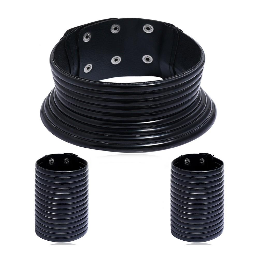 Jewelry Female Trendy Collection Featuring Oversized Leather Necklace And Bracelets For Spring