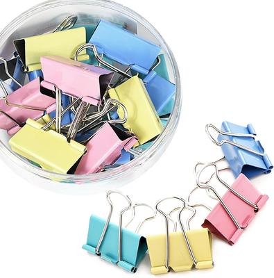24pcs 32mm Office Stationery Color Long Tail Clip Metal Stainless Steel Document Multi-functional Color Long Tail Ticket Clip