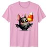 Cute Bat Candy Corn Halloween Unisexs Unisexs Graphic Tee