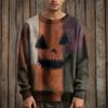 Men's Long Sleeve Pullover Sweater Casual Halloween Print Knit Oversized Sweater
