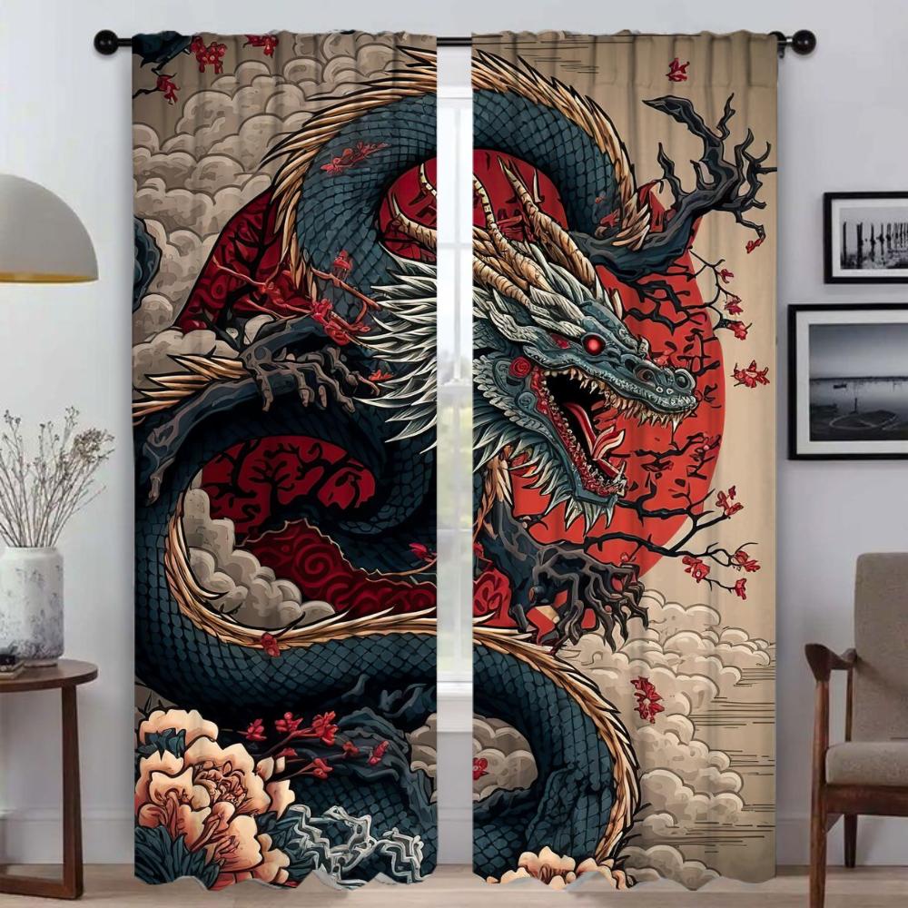 Abstract Pattern Blinds Kitchen Curtains for Living Room Blackout Curtain Home Interior Curtains 2 Pieces Tulle for Bedroom