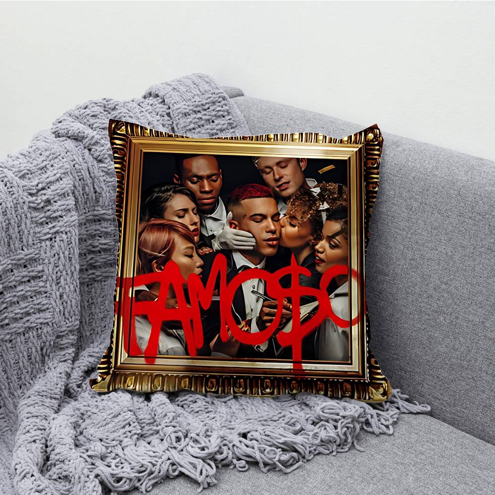SANTANA MONEY GANG Sfera Ebbasta Throw Pillow Case For 45x45cm 55x55cm 30x30cm Square Car Pillowcase Home Bedchamber Decor Gift
