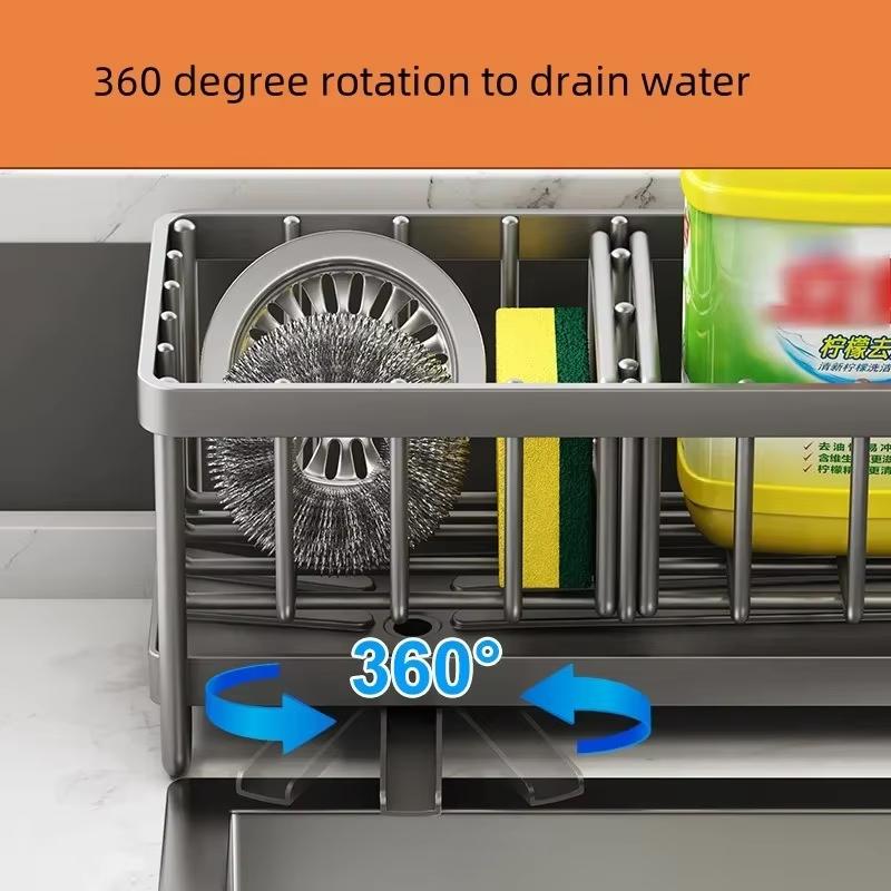 Carbon Steel Sink Sponge Drain Rack Multi-functional Countertop Faucet Storage Soap Rack Dish Towel Storage Filter Basket