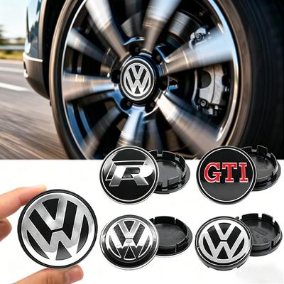 W1284Pcs 55mm 65mm Car Wheel Center Hub Caps For VW Golf Polo Touran Beetle R Line Passat Tiguan Jetta Badge Rim Lid Logo