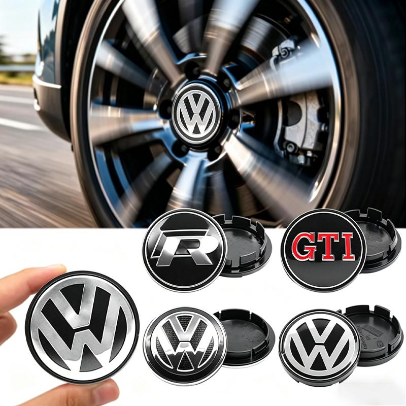 W1284Pcs 55mm 65mm Car Wheel Center Hub Caps For Volkswagen VW Golf Polo Touran Beetle R Line Passat Tiguan Jetta Badge Rim Lid Logo