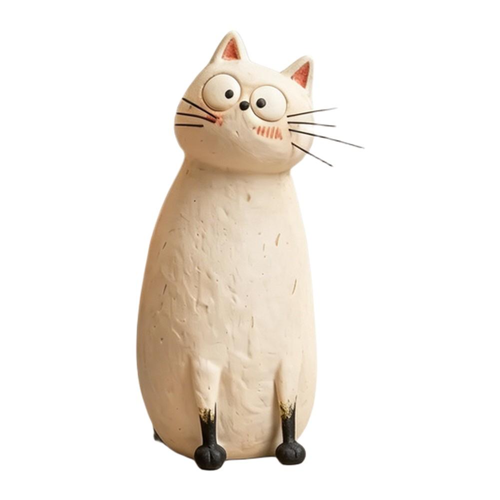 Figurina di Gatto in Resina Fatta a Mano Animale Minimalista PER SCULTURA Decorazione per la Casa Regalo Ornamento per Gatto Simulazione Cartone Animato