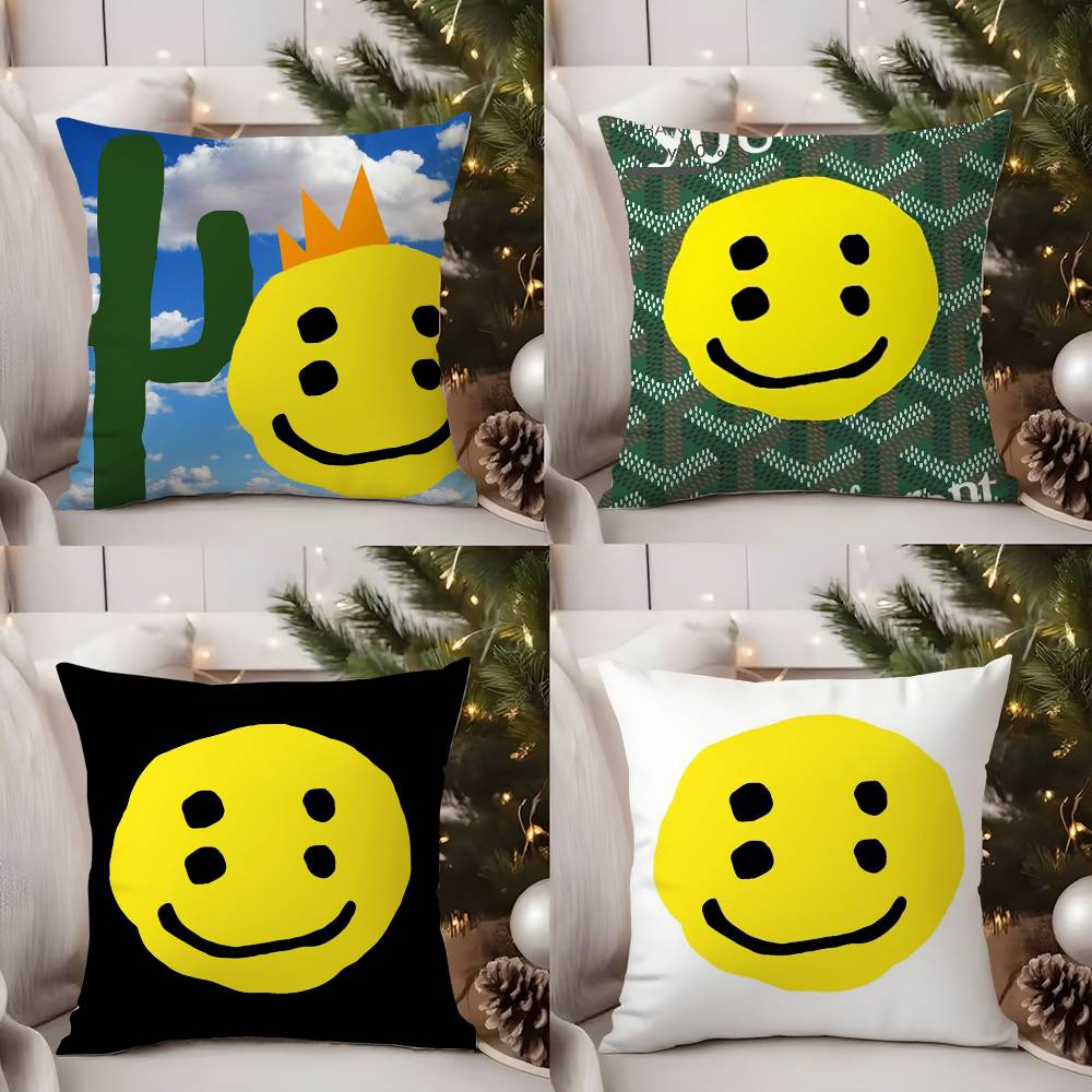 Pillow Case Luxury Smile C-Cpfm Home Dorm Chair Back Short Plush Double-Sided Printing Office Nap Time Cushion Cover