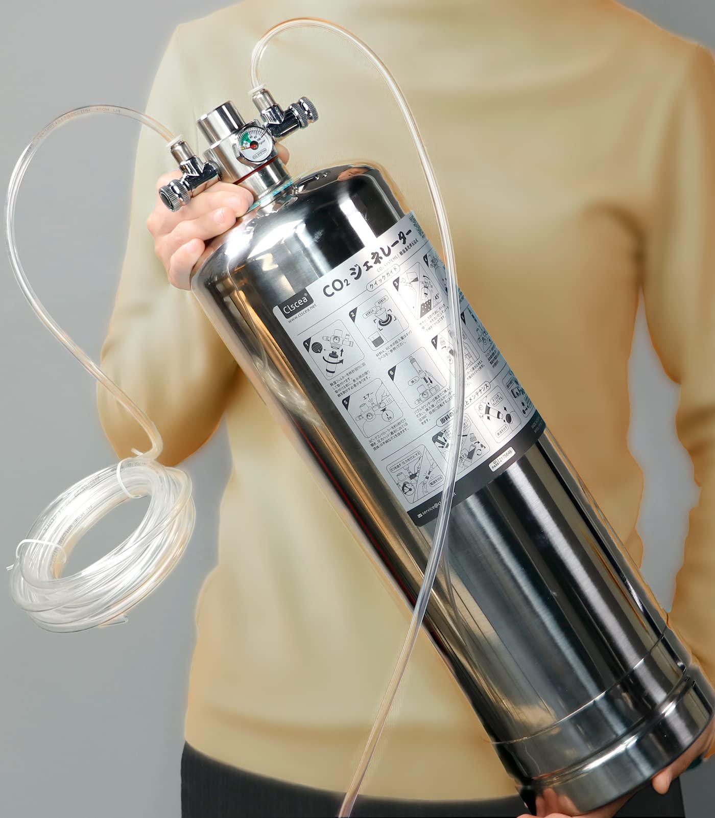 

Clscea Chemical Reaction CO2 Generator for Aquatic CO2 Cylinder with Multiple Needle Valves and 2 Outlets G900-JP Plants,