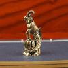 2027 Chinese Zodiac Goat Brass Figurine Polished Handmade Lucky Sheep Statue Ornament for Living Room Shelf Decor New Year Gift
