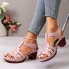 Women'S Sandals With Chunky Heel Fish Mouth Thick Bottom Shoes Outside Wear Exposed Toe High Heeled Sandal For Summer 2026