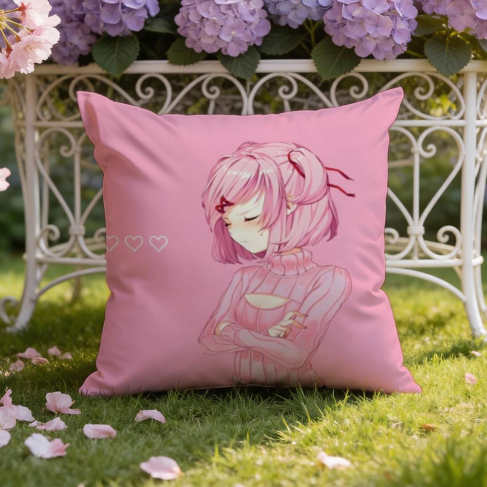 D-Doki L-Literature ClubS Federa per Cuscino Casa & Auto Copricuscino a Doppia Scena: Reversibile per un Comfort Premium