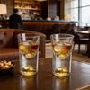 2pcs High End Gold Baijiu Cup Thick Glass Strong Wine Glass Chinese Style Drinking Utensils Suitable for New Year Gift Giving