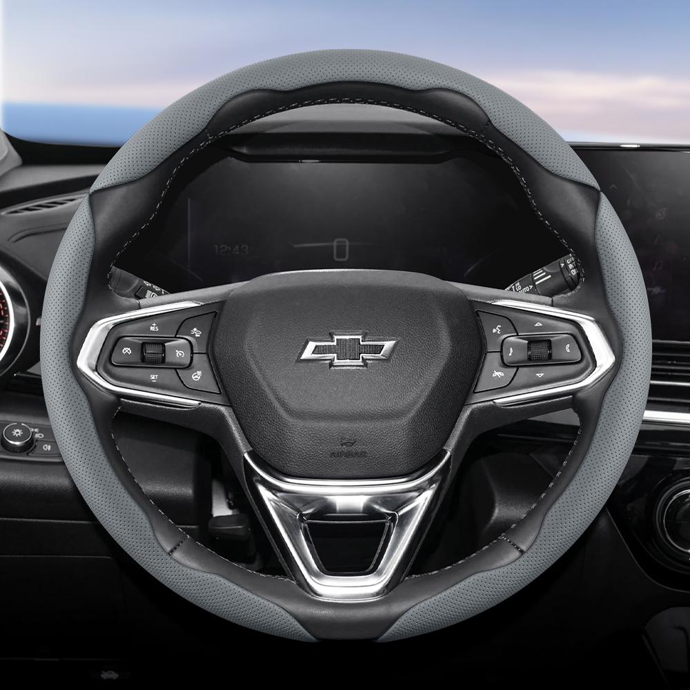 Suitable for Chevrolet Breathable Holes Leather Steering Wheel Cover Segmented Quick Release Design Non-Slip and Durable Cruze Spark Captiva Orlando L