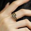 Fashionable Retro-inspired Ancient Gold Floral Ring For Women Unique Adjustable Design