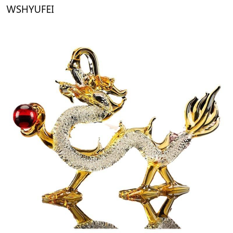 Ornament Zodia Dragon Cristal Zhaocai mascotă Accesorii decorațiuni casă Ornamente feng shui birou
