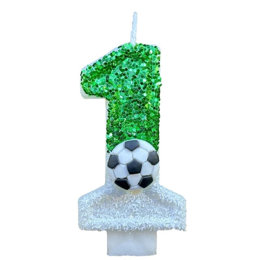 Football Cake Candles Birthday 0 1 2 3 4 5 6 7 8 9 Number Candle Soccer Cupcake Toppers Cake Decorating Supplies Boy Girl Gift
