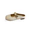 French Flat-bottomed Bag Head Slippers for Women To Wear 2025 Summer New Half-drag Women's Shoes Temperament Evening Breeze Mary Jane Sandals