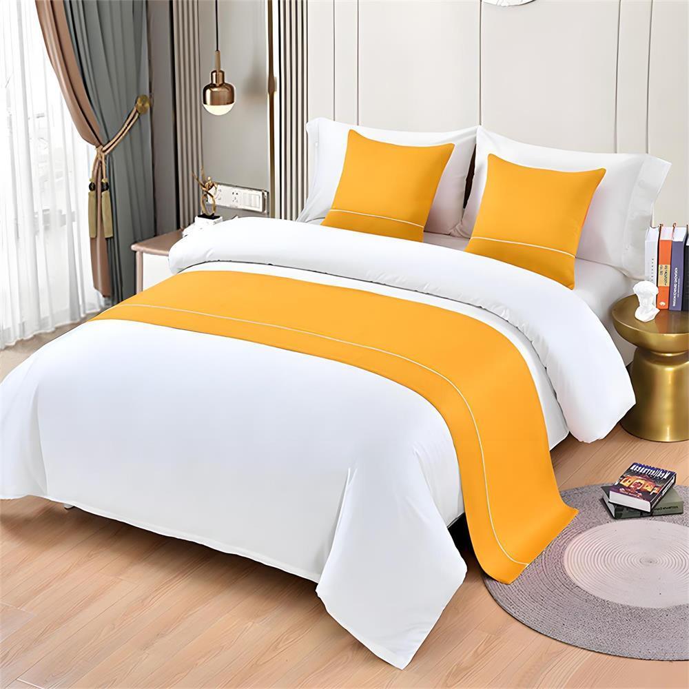 Premium Long Bed Banner Bed with Towel Modern Home Beds End Towel, Hotel Specific Pillow Cover, Light Luxury Bed End Towel