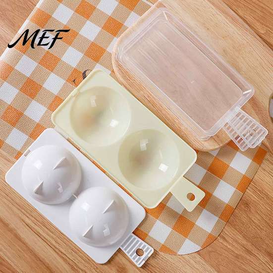 Portable Kitchen Accessories Dual-Cavity Microwave Egg Poacher, Cooker Steamer with Lid Nonstick Handle, Poaching Maker, Breakfast Gadget Heat