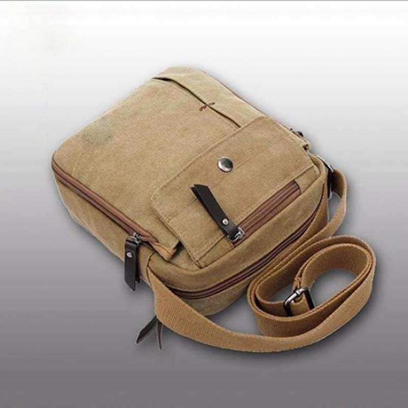 Мужская винтажная парусиновая многофункциональная дорожная сумка повседневная сумка через — фото 5