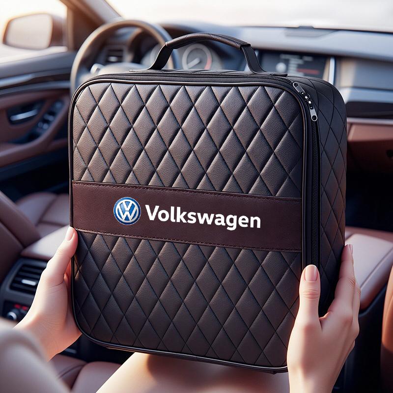 Car Leather Storage Bag High-capacity Auto Trunk Handbag For Volkswagen VW GTI Polo Golf Passat Tiguan Arteon Touareg CC Taigo zf0