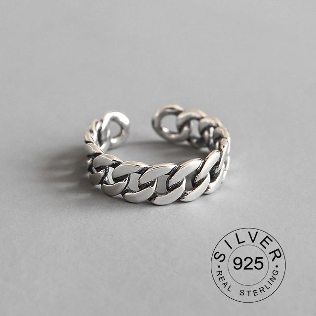 Vintage Silver Color Metal Punk Letter Open Rings Design Finger Rings for Women men Party Jewelry Gifts LETTER