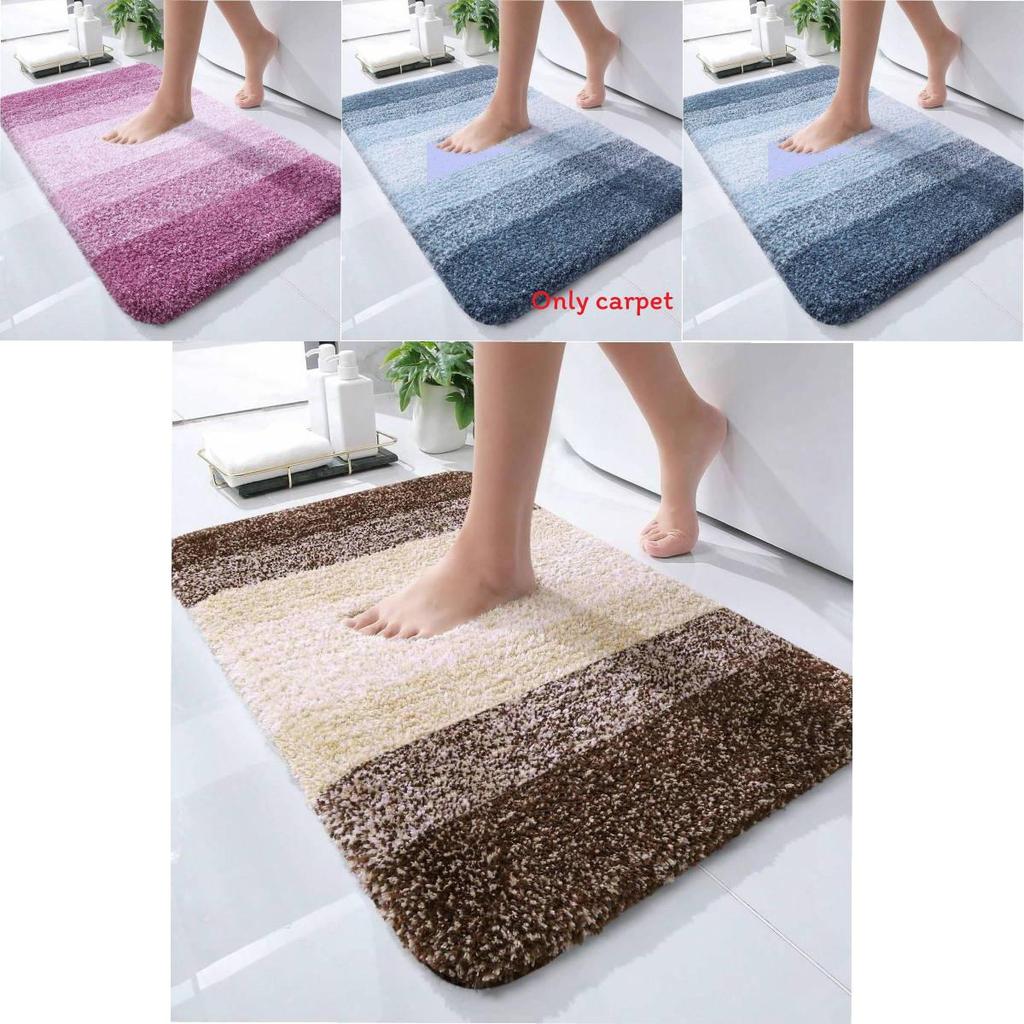 Tappetino da Bagno Moderno Minimalista in Peluche Sfumato Antiscivolo per Uso Domestico e Spa