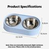 Double Stainless Steel Pet Bowl: Raised Feeder with Wide Non-slip Base, Double Food and Water Compartment with Neck Support