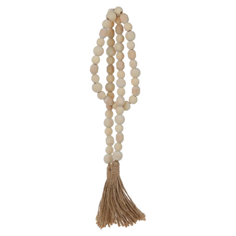 Long Wooden Beaded Garland for Fireplace & Christmas Tree Decor