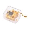 Acrylic+Metal Hand Crank Music Box Compact Size Mechanical Music Box  For Music Lover