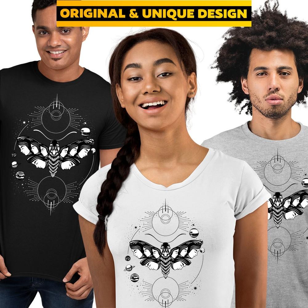 Surreal Design Tee Butterfly Planets Abstract Novelty Crew Neck Birthday Fift L