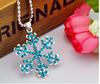 Necklace Snowflake Pendant With Crystals For Girls And Kids Gift