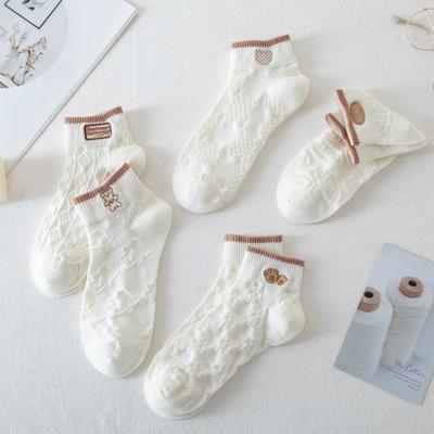 5 Pairs of Ladies Summer Cotton Lovely Shallow Mouth Short Boat Socks