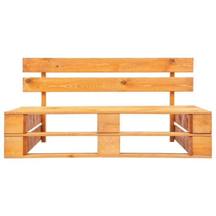 Banc palette - vidaXL - 45765 - Bois massif - Marron miel - 2 personnes - Résistant aux intempéries