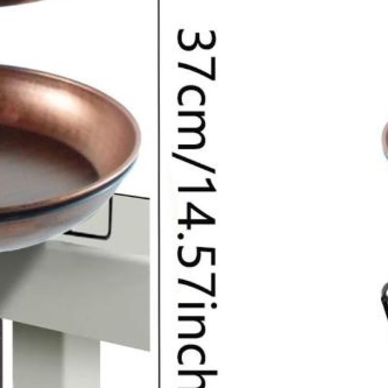 2-Tier Deck Mounted Metal Bird Bath for Outside Detachable Birdbath Bowl for Deck Railing Balcony Yard Garden Decoration