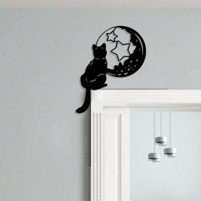 Funny Black Cat Maneki Neko Metal Wall Door Decor Halloween Corner Scare Choice