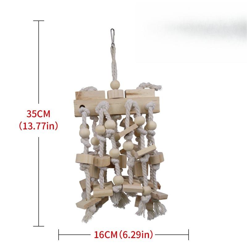 Bird Toy Log Color Natural Oversized Macaw Parrot Biting Wooden Fruit Explosive Cloth Parrot Toy