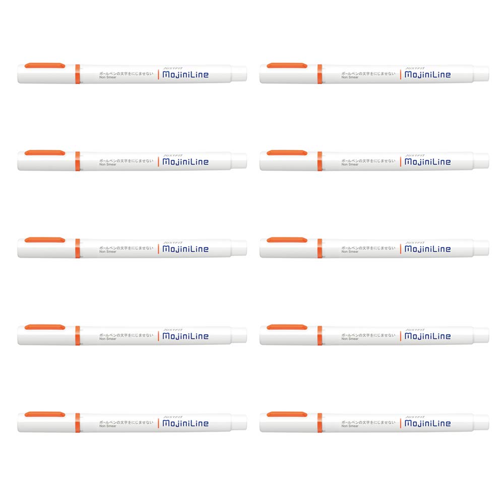 Zebra JustFit Mojiline Highlighter 10 Pen, Orange, pens, B-WKS22-OR