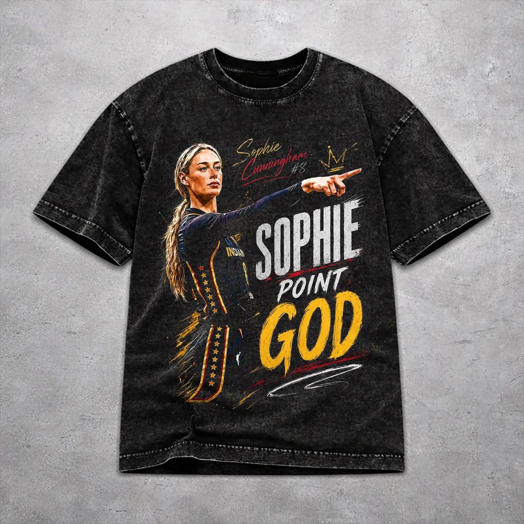 Casual Men Women Sophie Cunningham Pointing Meme Tee Shirt Oversize Washed T Shirts Clothing