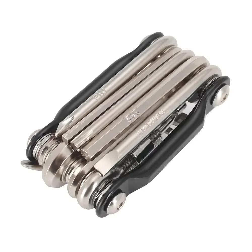 11-in-1 Bike Tool Mini Multitool Kit - Lightweight Tool Wrench, Screwdriver, Chain, Hexagon Wheel Spoke
