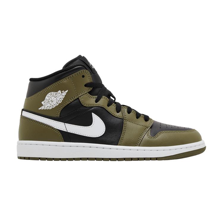 

Кроссовки Air Jordan 1 Mid Medium Olive Unisex Green Black White DQ8426-092 40.5