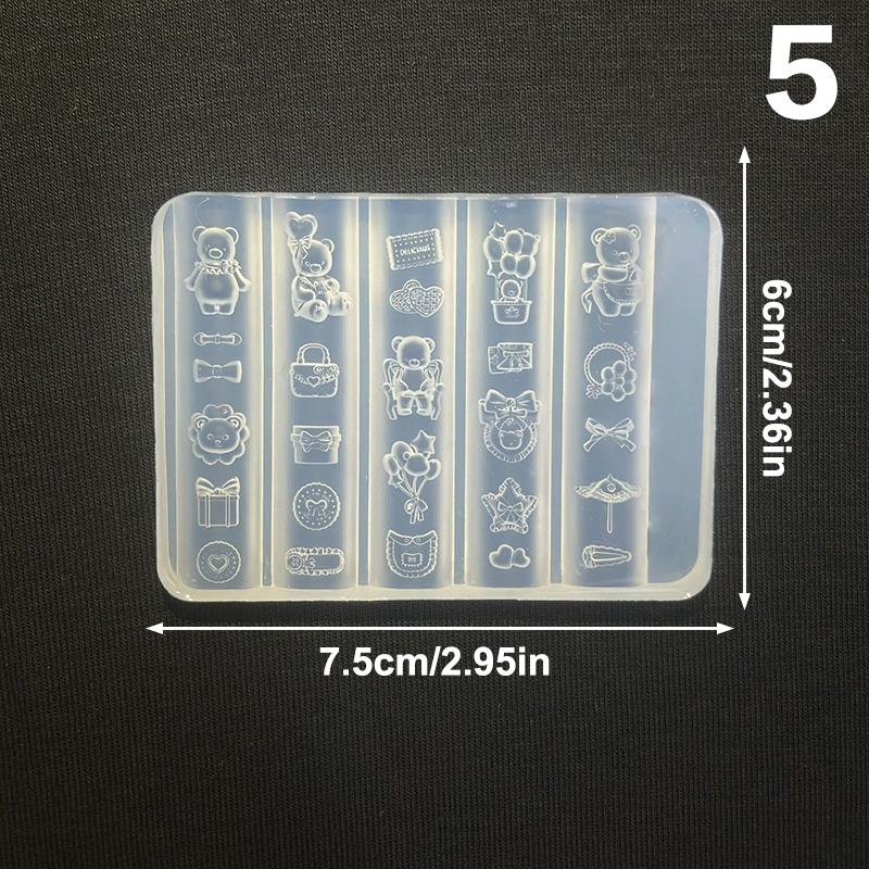 Bowknot Nail Mold in 3D Silicone; Transparent Templates for Flower Heart Lace Nail Art Designs