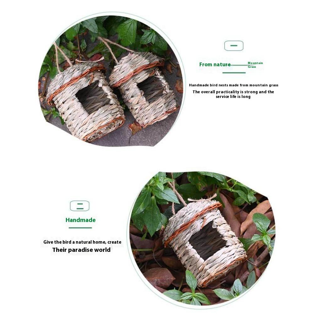 Hand-woven Bird's Nest Hibiscus Grass Bird Cage Pet Gardening Decorations
