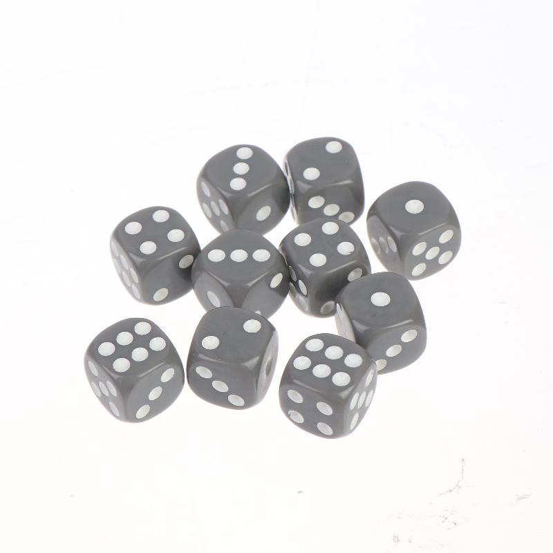 10Pcs Colorful Dice Acrylic Round Corner Cubes Dot Drinking Game Dice Accessories