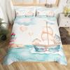 Aquarell Leuchtturm Segelboot Bettbezug Eiffelturm Bettwäscheset Nautisches Abenteuer Tagesdecke Polyester Steppdeckenbezug