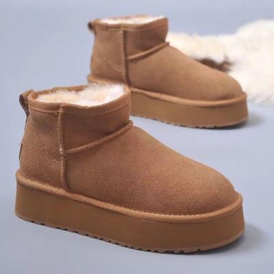 Fleece Thickened Cotton Shoes, New Winter Warm Bread Shoes, One Pedal Thick-soled Snow Boots for Women
